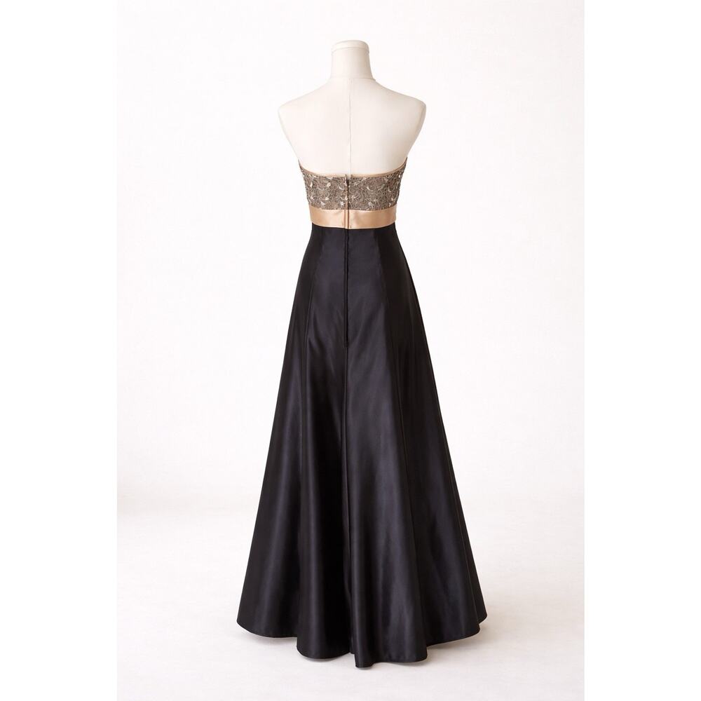 Vtg Jessica McClintock Gunne Sax Strapless Black Satin Lace Gown Prom Dress sz 5 - Picture 2 of 9